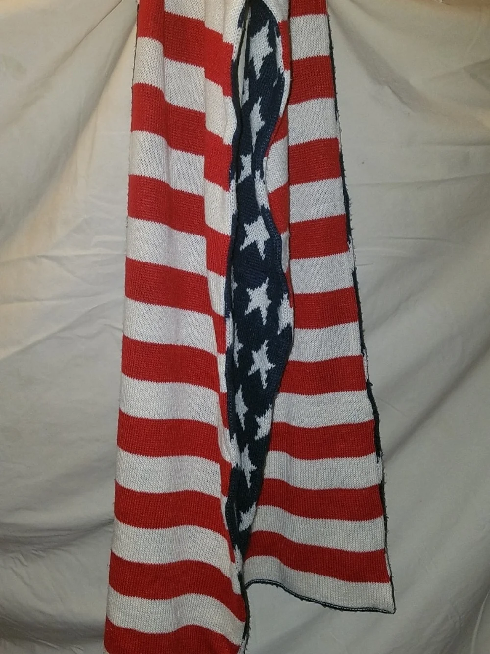 American Flag Star & Stripe Knit Scarf - Red, White & Blue